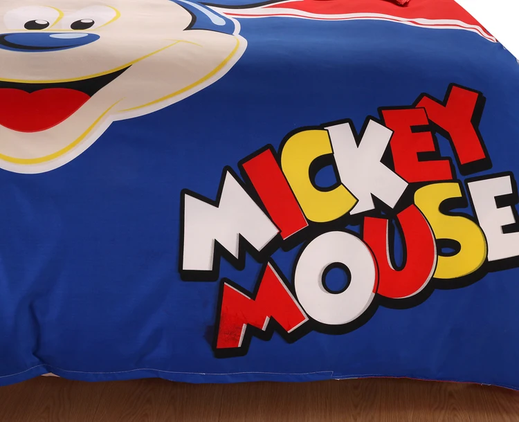 Набор пододеяльников для пуховых одеял с Микки Маусом Дисней синего цвета, 3 или 4 шт., набор постельного белья для детей, декор для спальни, постельное белье