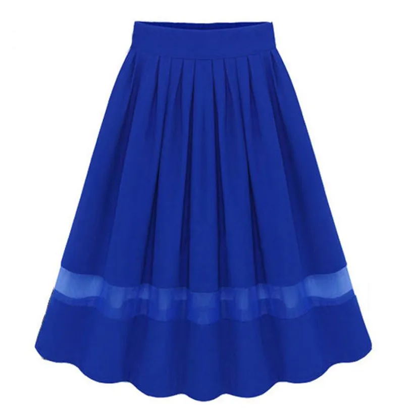 Летняя юбка для женщин и девушек, стрейчевая, высокая талия, простой расклешенный, плиссированное, длинное, макси - Цвет: C
