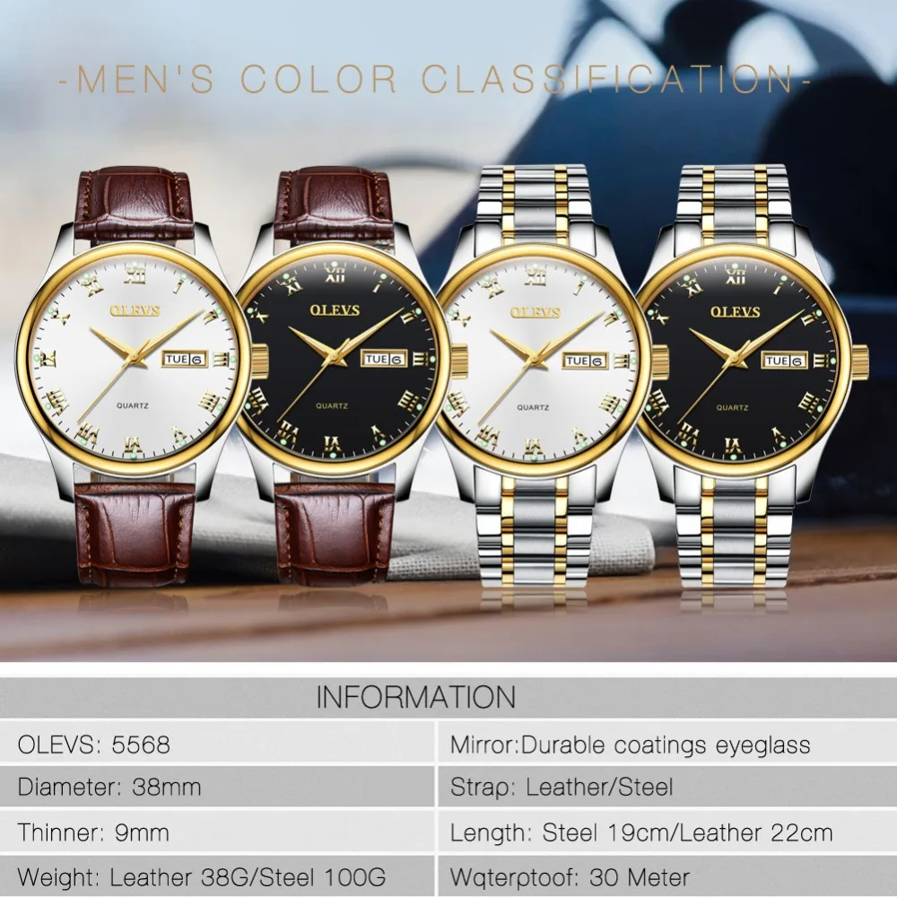 OLEVS женские часы из нержавеющей стали, пара часов, женские мужские часы, лучший бренд, роскошные часы, повседневные наручные часы, Relogio bayang kol saati