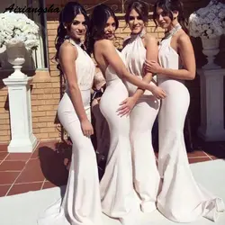 Легкие платья подружки невесты 2019 новый стиль Русалка длиной в Пол страна Пляж Свадьба vestidos de fiesta de noche