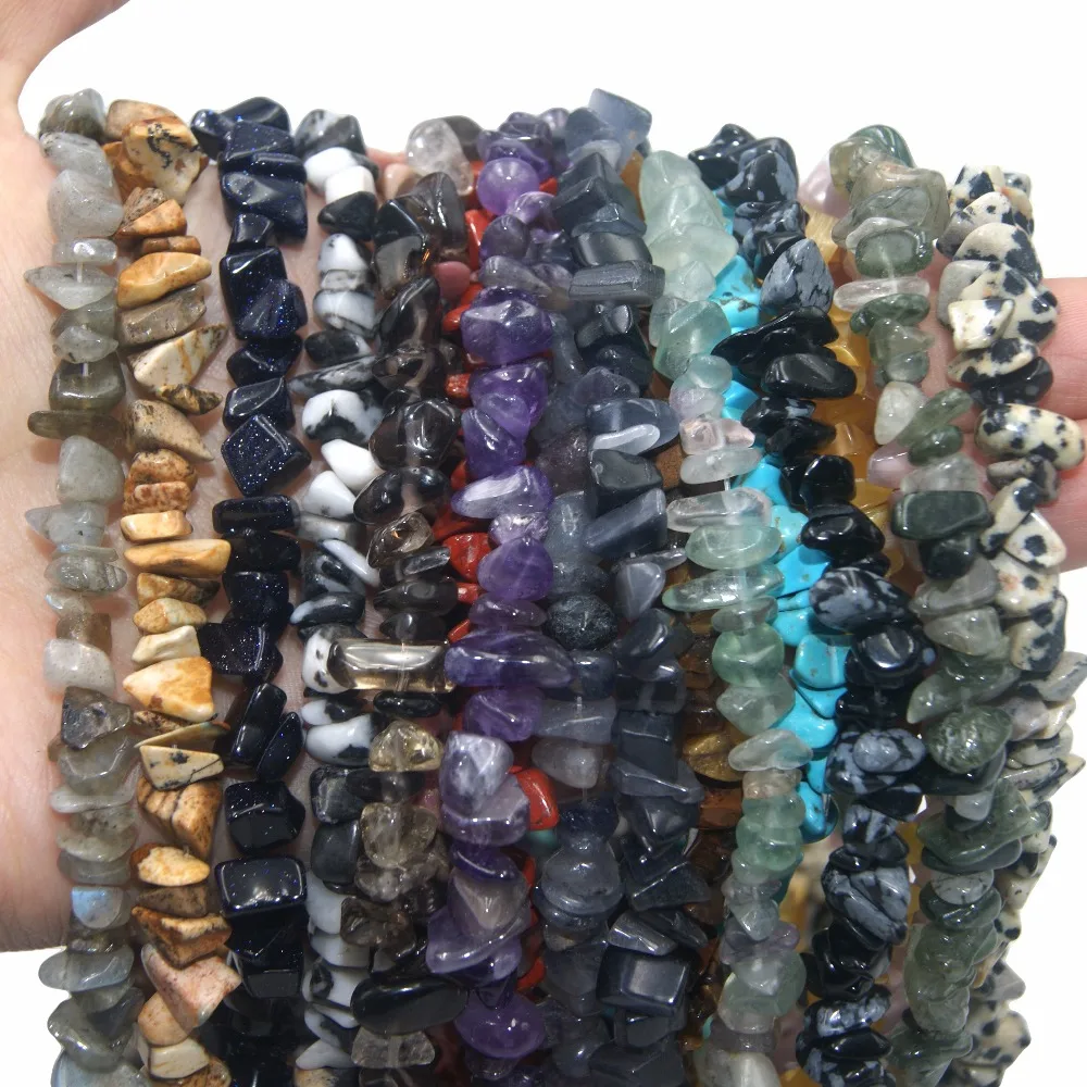 Natural stone beads 5-8MM Irregular Shape Freeform Chip Bead Pink Quartz Amethysts Agates Lapis lazuli For Jewelry Making DIY Bracelet