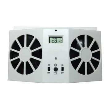 

Solar Powered Auto Car Cooling System Exhaust Fan Air Vent Radiator 12V White
