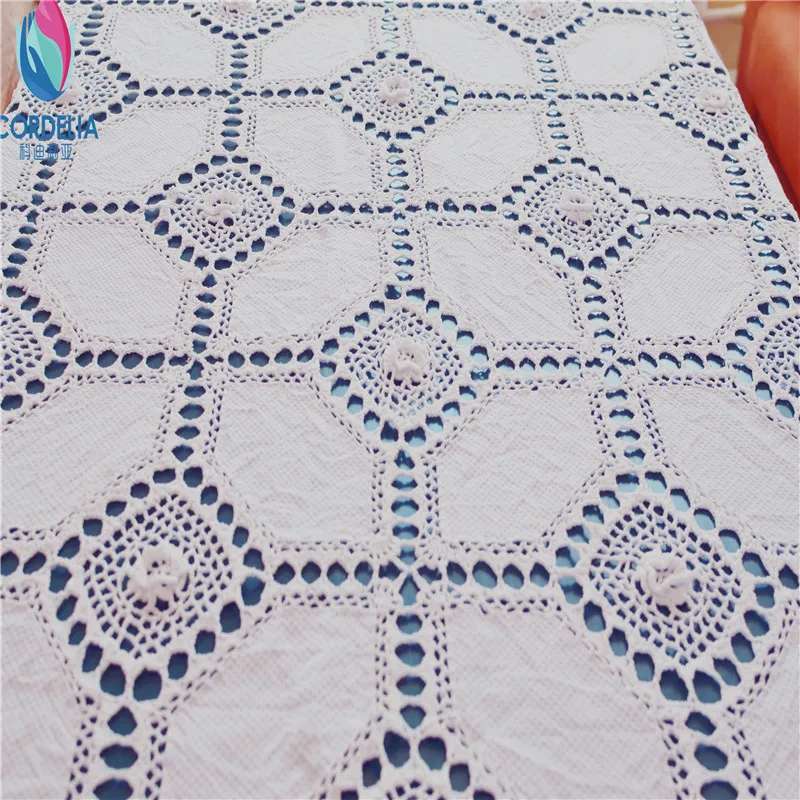 

2016 new arrival zakka fashion natural cotton crochet lace bed cover with patchwork flower for bed decoration as innovative item