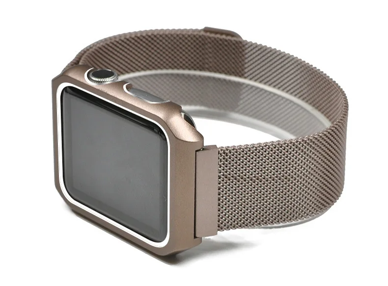 Миланский ремешок+ чехол для Apple Watch 42 мм, 38 мм, 44 мм, 40 мм, браслет из нержавеющей стали, наручные Ремешки для наручных часов iwatch 4 3 2 1