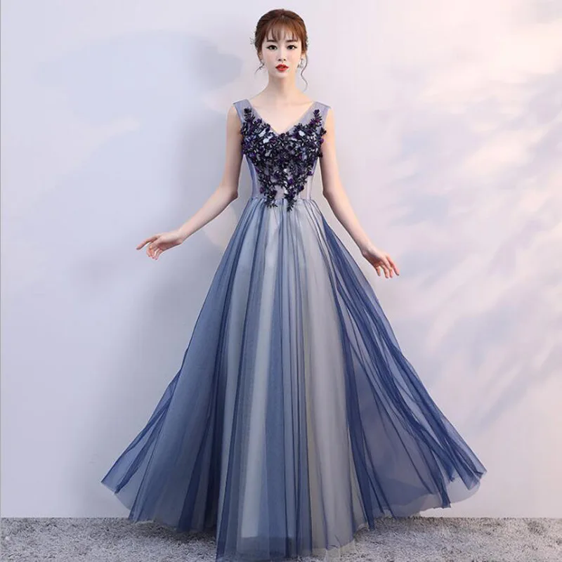 Новинка 2019 года, бальное платье без рукавов с v-образным вырезом, длиной до щиколотки и цветочным принтом, праздничное платье
