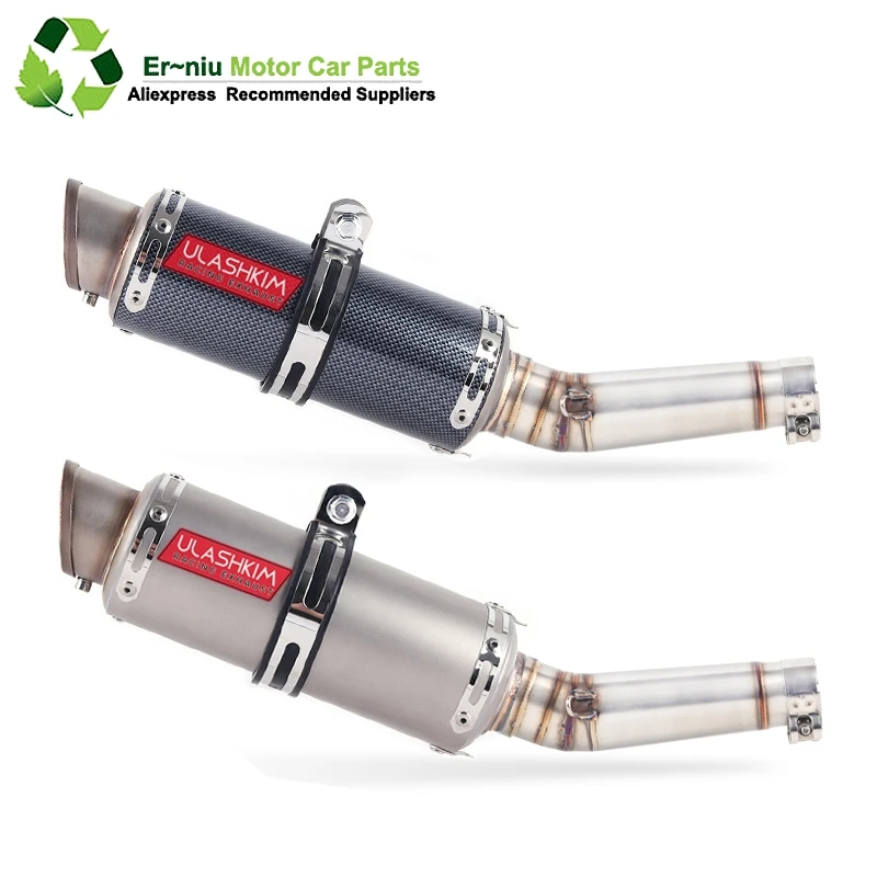 

Motorcycle Exhaust Muffler Pipe Link Pipe Carbon Fiber Exhaust Slip on Escape FOR HONDA NC700 NC750 NC750X 2012-2017