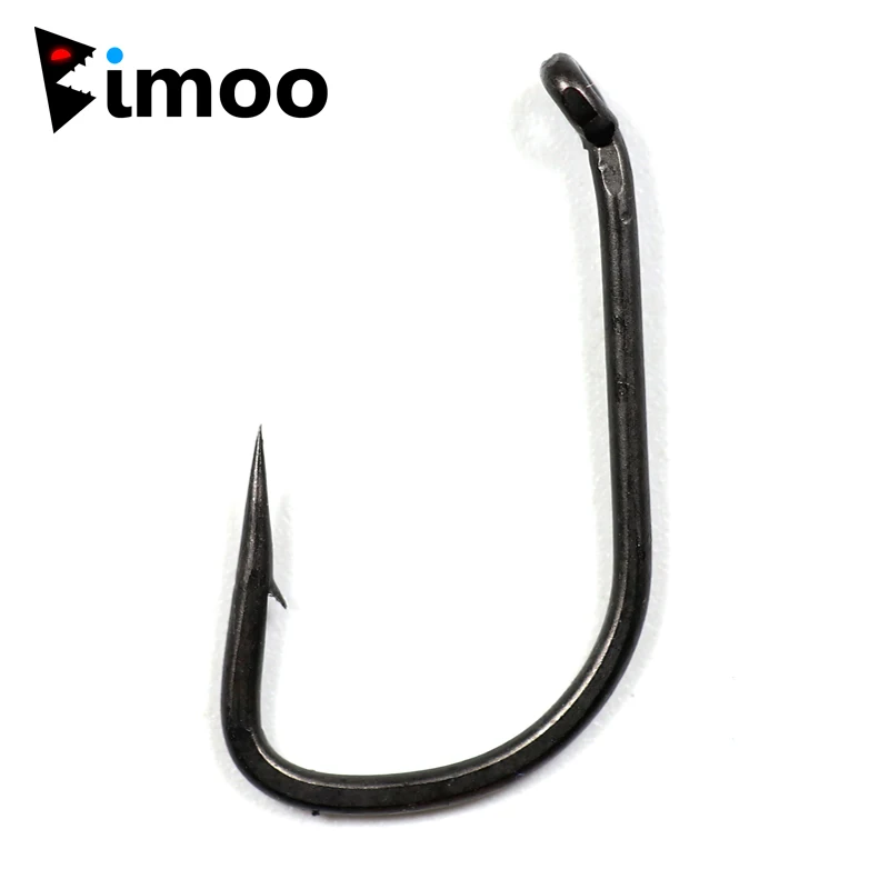 

Bimoo 20pcs TEFLON Coated high carbon steel Carp Fishing Hook Bent Eye Micro Barb Terminal Tackle