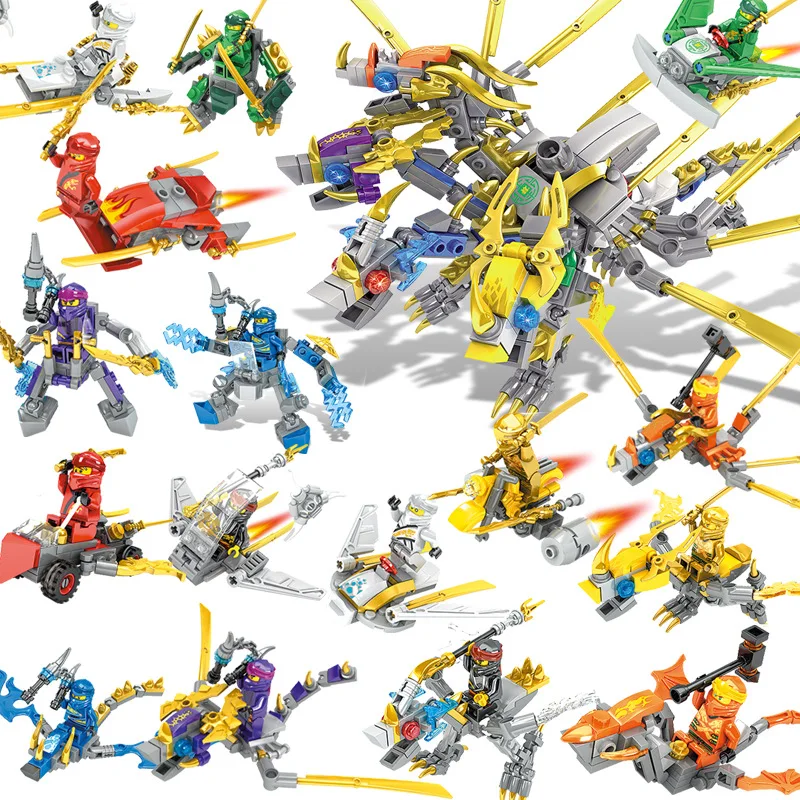 

333 Building Blocks set Bricks For Children Toys Boy Gift Legoingly 16in1 ninja boys Building Blocks Sets Model Figures