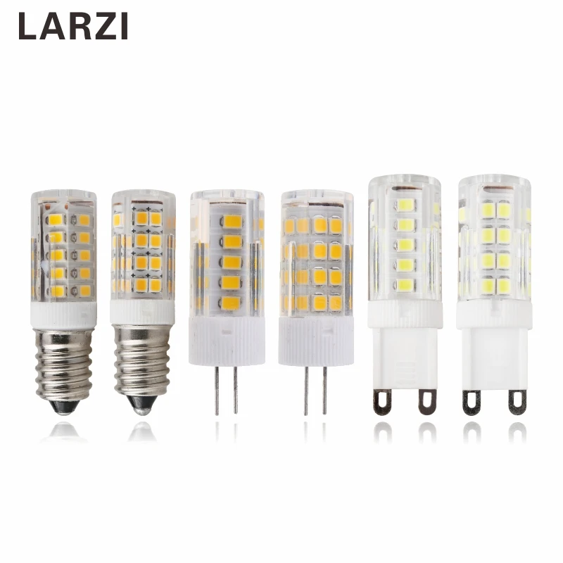 LARZI G9 светодиодный светильник G4 светильник 3W 4W 5W 7W СИД SMD 2835 E14 220V 230V 240V Керамика светодиодный светильник лампы заменить галогенные G9 для люстры