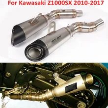 Slip on Z1000 Motorcycle Exhaust System Tip Exhaust Pipe Muffler Tail Escape Link Connect Tube for Kawasaki Z1000SX 2010