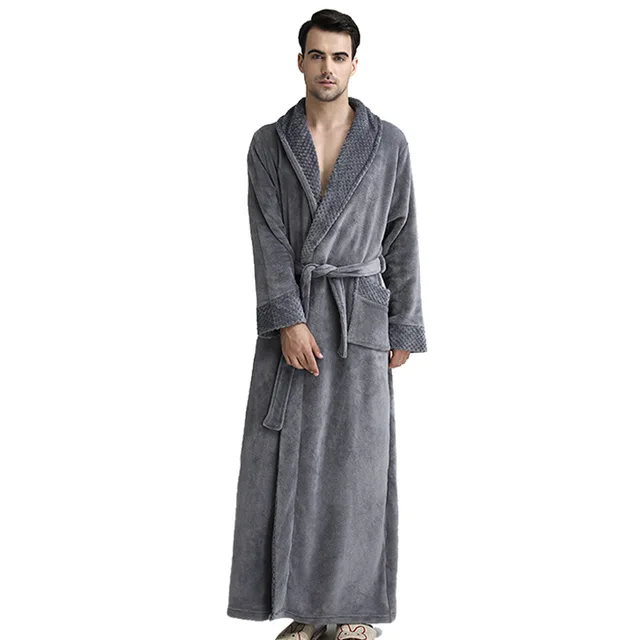 Multicolor Mens Bath Robes Thick Couple Bathrobes Solid Color Men Robes