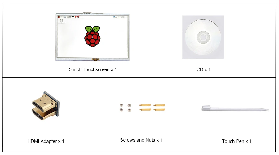 5 дюймов Raspberry Pi 3 Model B+ сенсорный TFT ЖК-дисплей модуль+ акриловый держатель+ CD совместимый для Raspberry Pi 3