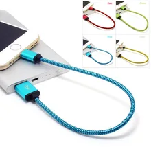 30cm/1Ft Braided Aluminum Micro USB Data/Sync Charger Cable For Android IOS Phone iPhone
