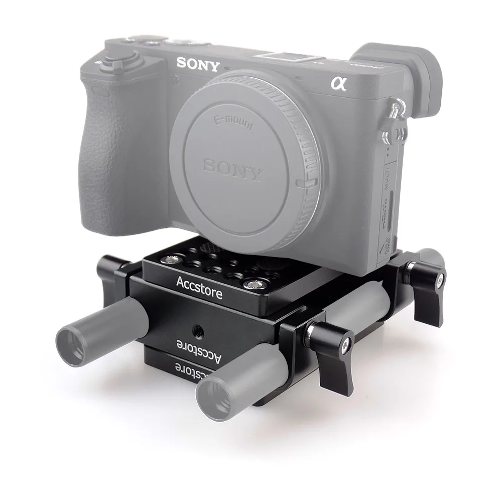 MAGICRIG Camera Mounting Plate Tripod Monopod Mounting Plate with 15mm Rod Clamps Railblock For Rod Support Rail DSLR Camera Rig