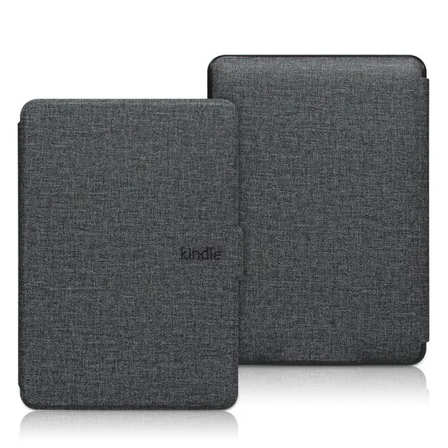 Для всех-New Kindle чехол ткань текстура PU кожаный умный чехол PC задняя твердая Крышка для всех-New Kindle 10th выпущен - Цвет: Black