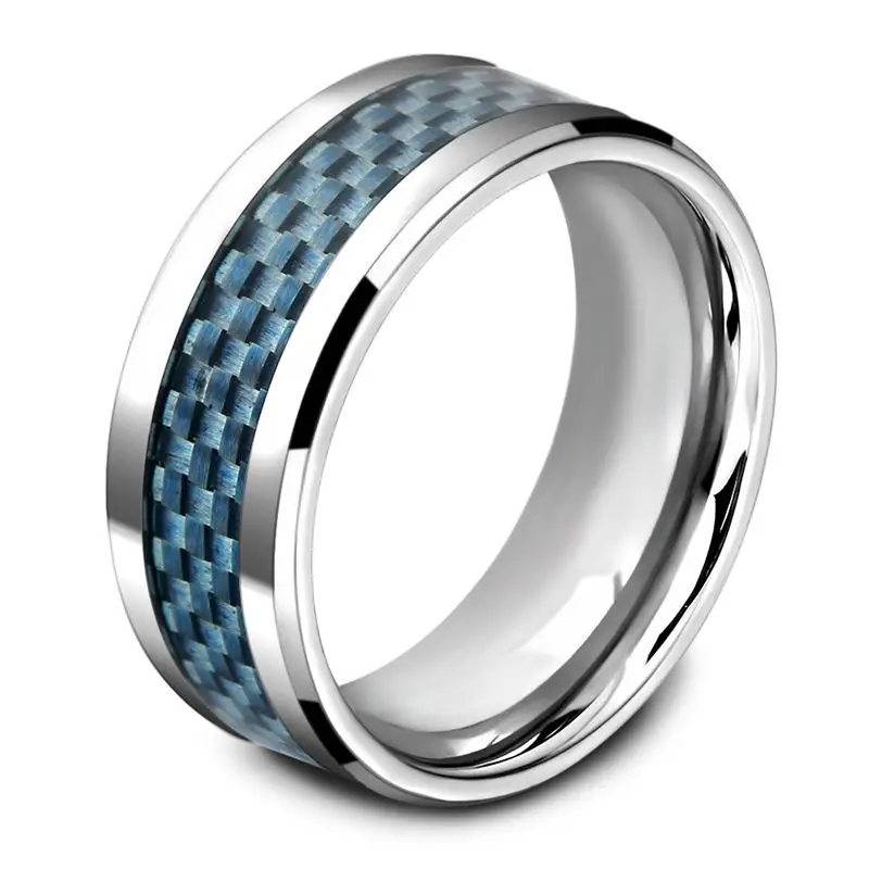 

TANGTANG Titanium Steel Ring 8MM Width Men's Rings European and American New Stainless Woven Pattern Ring Hot Fashion CA2347