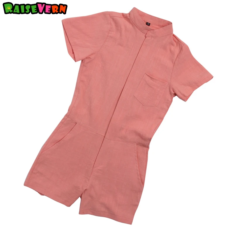 Распродажа летней детской одежды из одного предмета для мальчиков хлопковый комбинезон с карманом на молнии с короткими рукавами Детский Повседневный Комбинезон - Цвет: AQ01998
