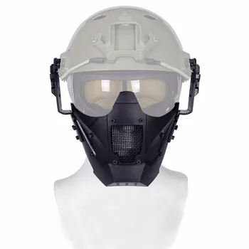 

Tactical Half Face Mask Metal Steel Net Mesh Mask Hunting Tactical Protective Outdoor Sports CS Half Face Protective