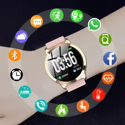 Smartwatch Для женщин IP67 Водонепроницаемый удаленного Камера Фитнес трекер женские наручные часы женские часы femenino relogio inteligente