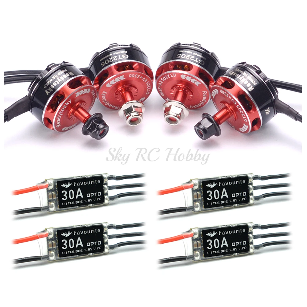 

GT2205 2300KV 3-4S Brushless Motor + FVT Littlebee 30A ESC / Littlebee 20A 30A BLHeli_S ESC for QAV-X 214mm VX210 ZMR250