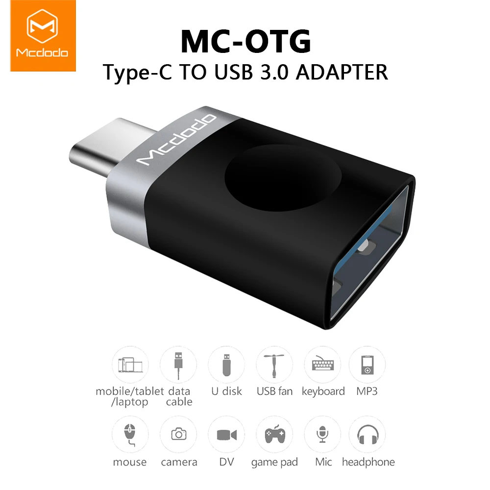 Адаптер MCDODO type C type-C на USB 3,0 OTG кабель адаптер USB C конвертер для samsung Galaxy S8 S9 huawei P9 USB C OTG адаптер