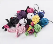 4 pçs atacado novo estilo voodoo boneca chaveiros pequenos acessórios de bonecas voodoo