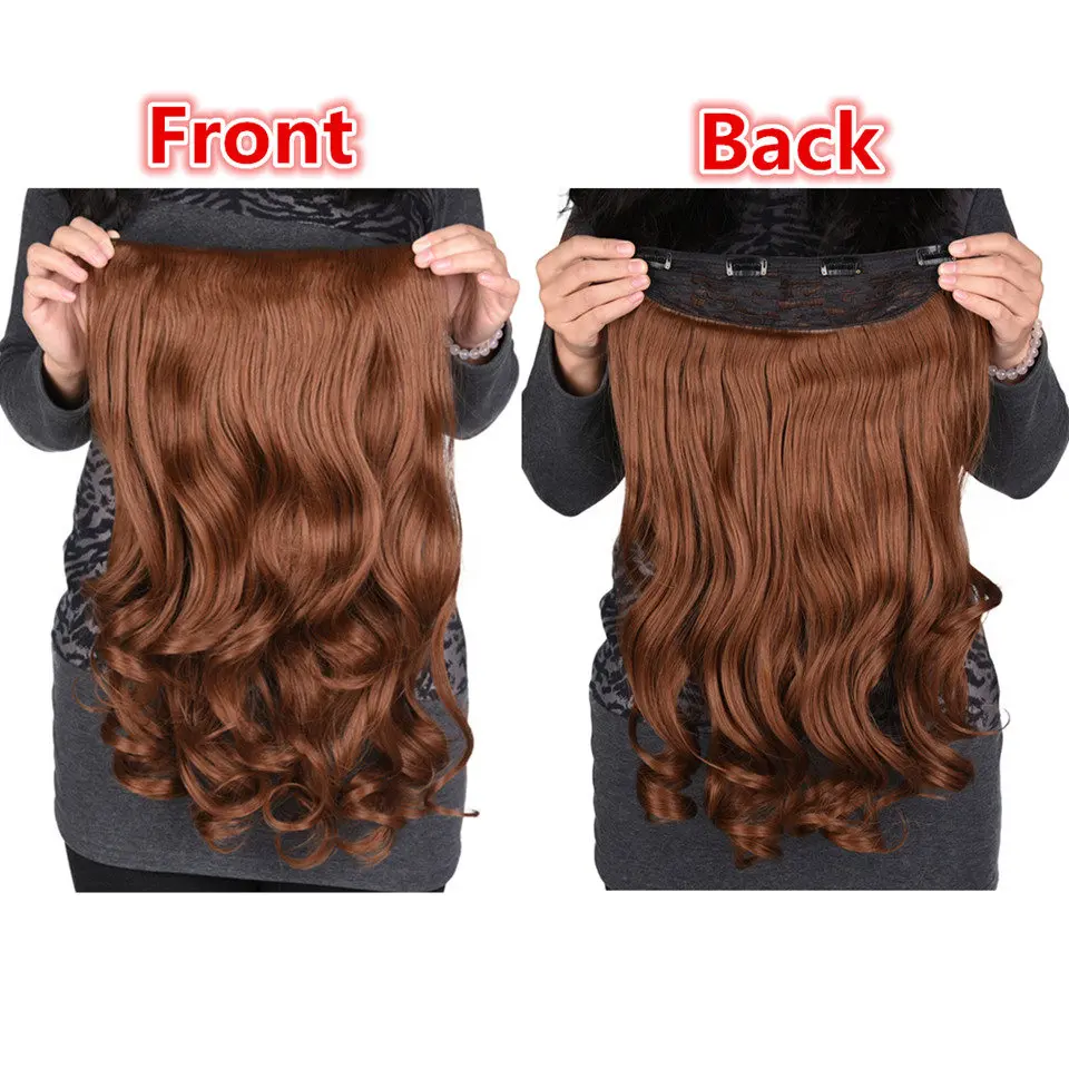 Sallyhair Clip in Wavy Hairpiece Synthetic Hair Extensions Heat Resistant Fiber 4 Clips in One Hair Piece Weaving 18 colors Sallyhair Clip in Wavy Hairpiece Synthetic Hair Extensions Heat Resistant Fiber 4 Clips in One Hair Piece Weaving 18 colors