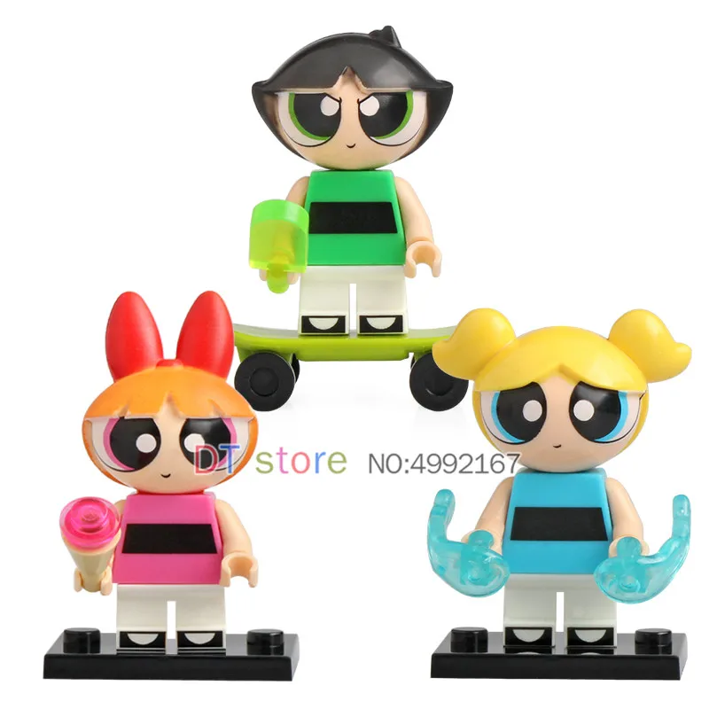 

WM6051 50Pcs/Lot The PowerpuffS Girls Building Blocks Figures Buttercup Bubbles Blossom Legoed Doll Christmas Gift Children Toys
