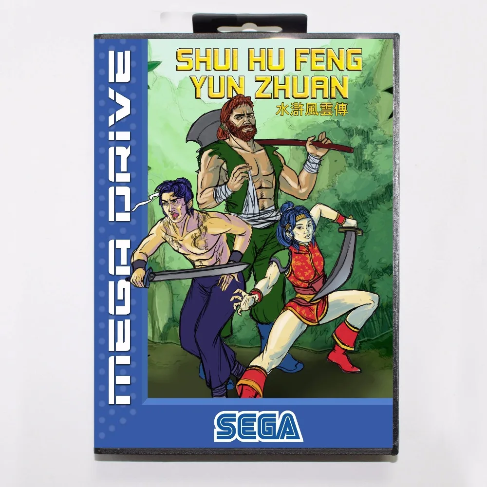 Shui Hu Feng (Лея фенг) Юн Чжуань 16 бит MD карточная игра с коробку для Sega Megadrive/Genesis|shui hu|16