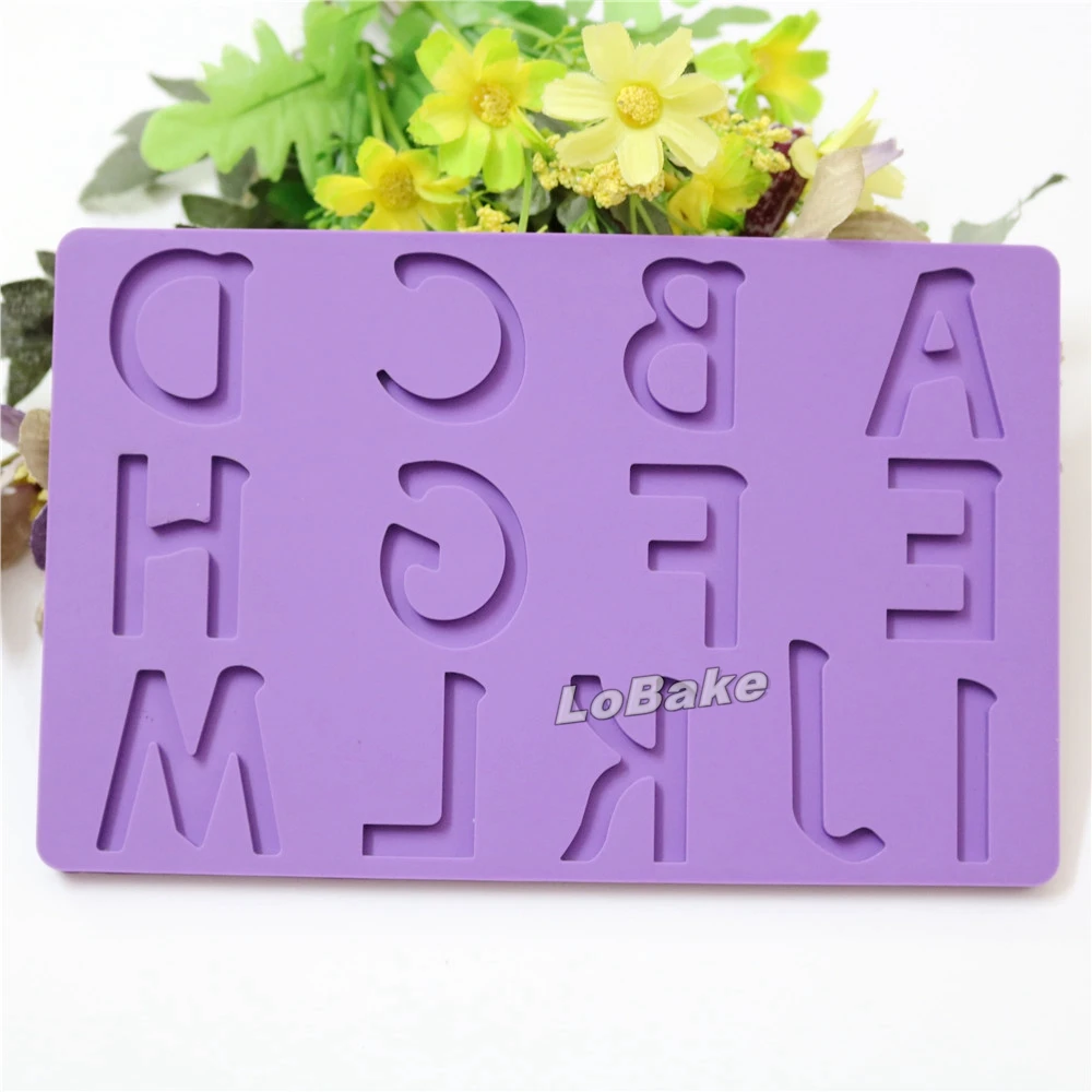 

Big size A--M letters English alphabet shape forma de silicone fondant molds molde de silicone para pasta americana baking