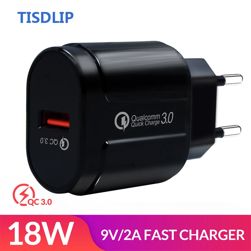 TISDLIP USB للهاتف المحمول شاحن الجدار سريعة تهمة 3.0 سريع شحن للهاتف فون X Xiaomi سامسونج 5V3A 9V2A 12V1. 6A