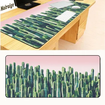 

Mairuige The Green Plant of Cactus Rectangle Rubber Anti-Slip Gaming Notebook Durable Large Mouse Pad Lock Edge 900*400*3mm