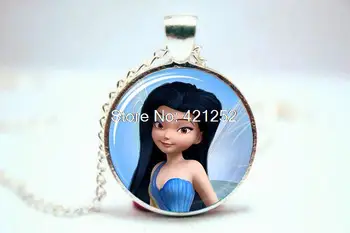 

10pcs/lot Silvermist inspired Necklace nice girl blue background pendant b1750