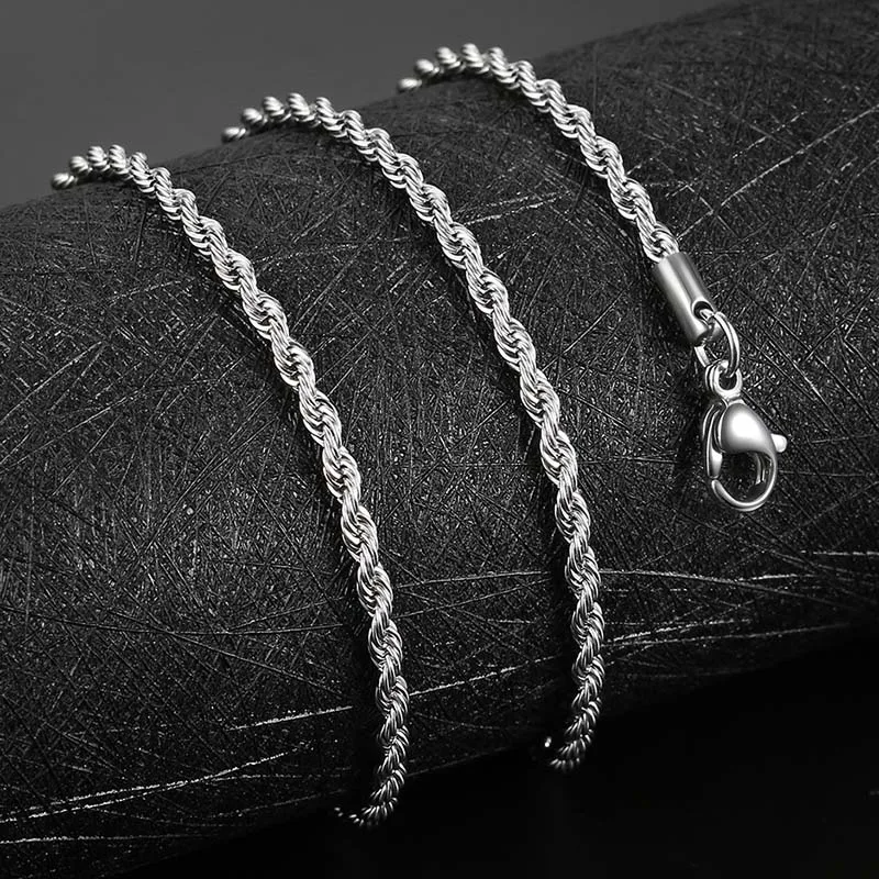 AZIZ BEKKAOUI, модная цепочка из нержавеющей стали, ожерелье для мужчин и женщин, серебряная цепочка, ожерелье