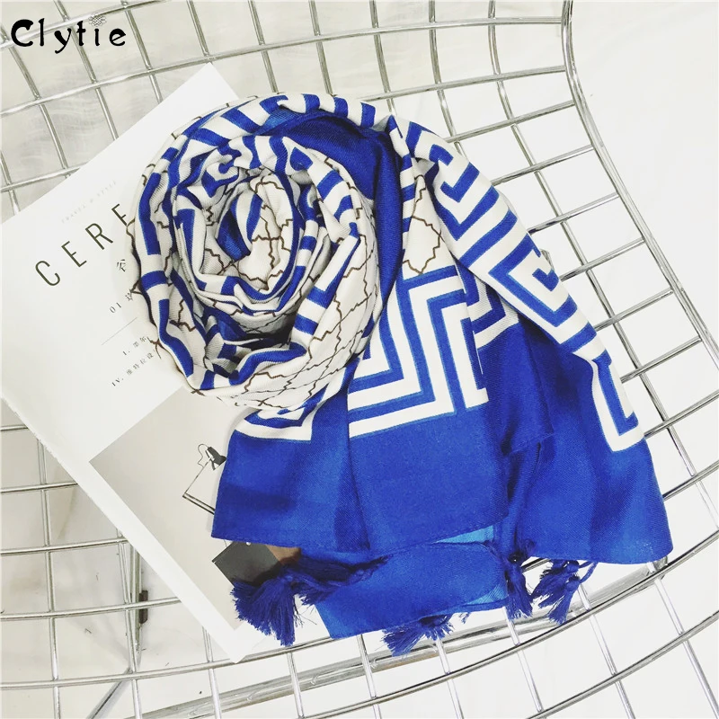 CLYTIE Scarf Women Cotton Big Scarfs Winter New Fashion Designer Scarf