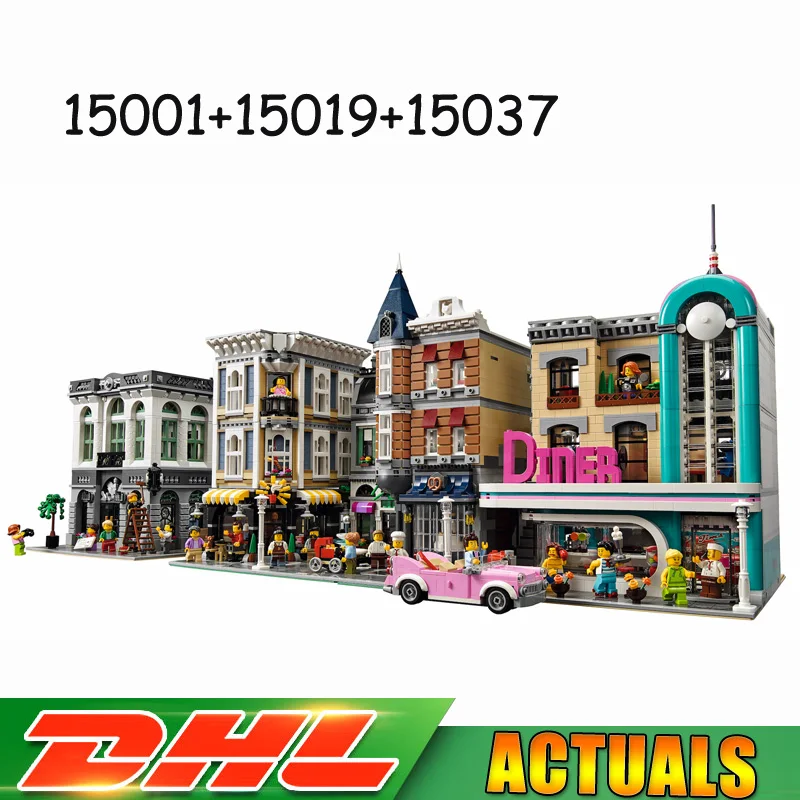 

LEPIN 15001 Brick Bank +15019 Assembly Square +15037 Downtown Diner Bricks Blocks Toys Compatible LegoINGlys 10251 10255 10260