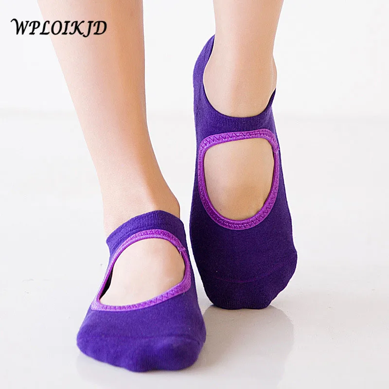 [WPLOIKJD] открытая спина профессиональные носки для фитнеса Женские Балетные Топ для занятия танцами Пилатес носки женские нескользящие Топ для занятия танцами Пилатес сцепление носки