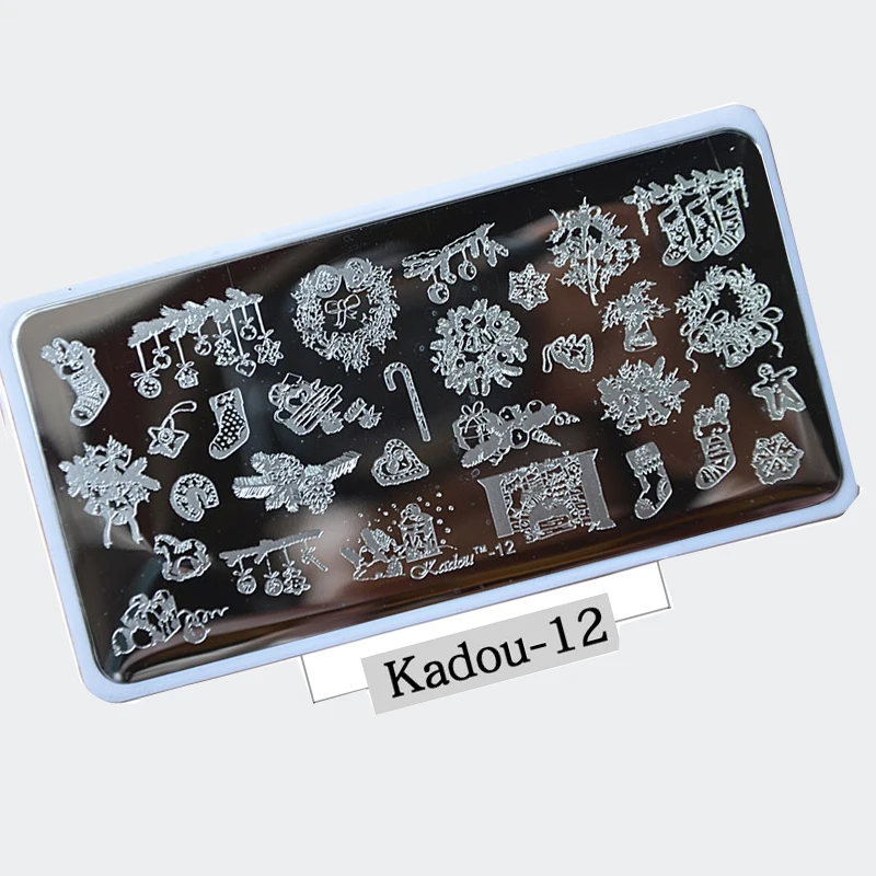 

1PC Christmas Nail Art Stamping Plate Rectangle Polish Print Tool Nail Stamp Image Template Manicure Stencil Kadou-12 Nail ToolS