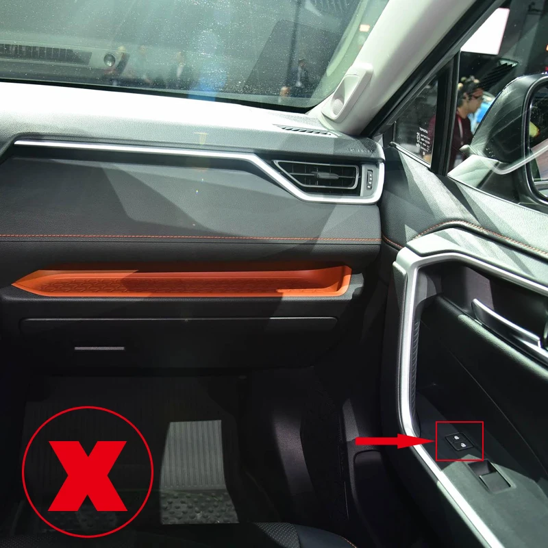 Левый handDrive для Toyota RAV4 XA50 2019 ABS углеродного волокна черный салон дверь подлоктоник