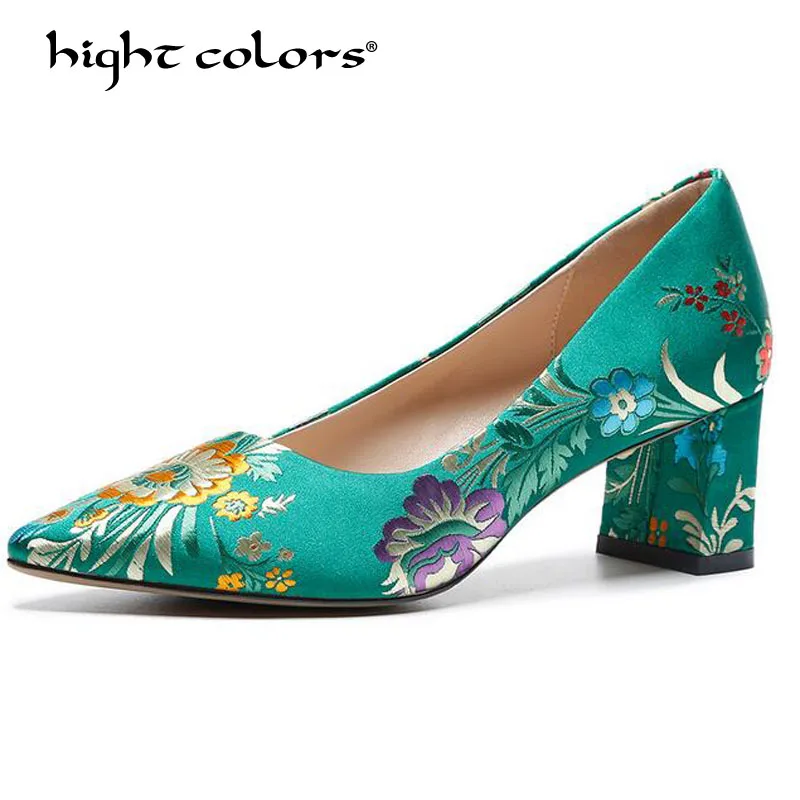 green and red heels