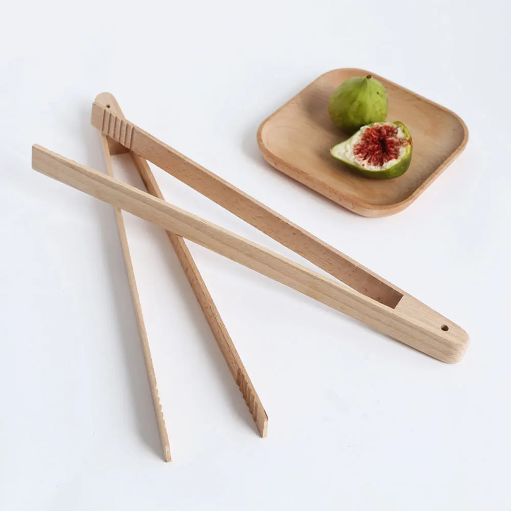 Кухонные инструменты Гаджеты бамбуковые деревянные щипцы для тостов тостер бекон сахар лед чай-Тонг салат клип