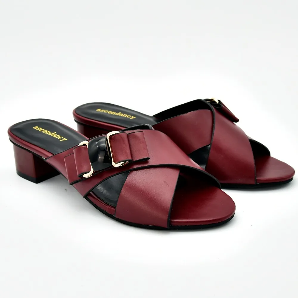 

Wine red color lady shoes elegant design italian shoes low heel size 38 to 42 simple and comfortable shoes lady SS010-5