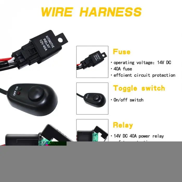 Жгут проводов, комплект реле для подключения работы, светодиодный светильник, автомобильная Поворотная фара CSL2018