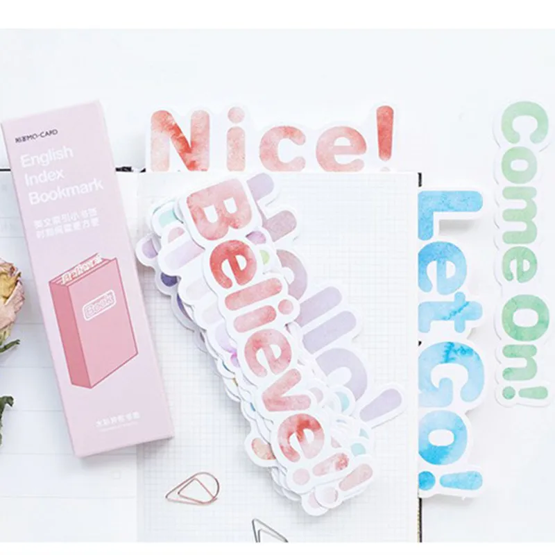 Mo.Card English index paper Card Bookmark memo card 1 lot = 1 pack = 30
