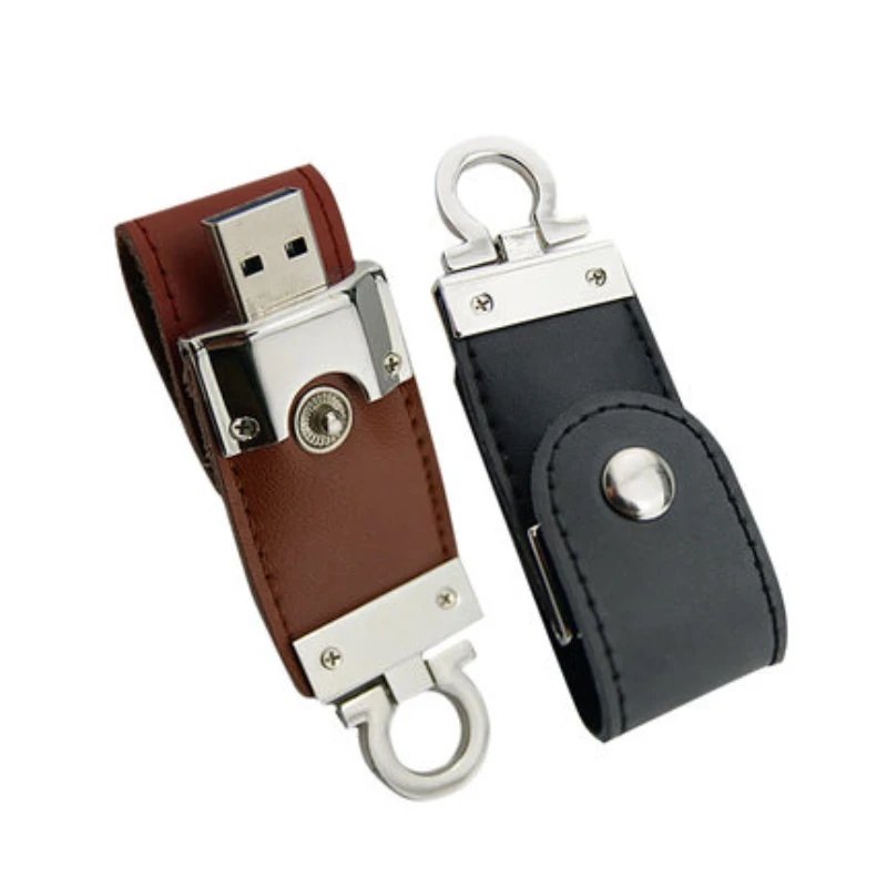 

100% real capacity 2 colors Leather USB Flash Drive 4GB/8GB/16GB/32GB/64GB keychain Pendrive flash Memory stick Pen Drive