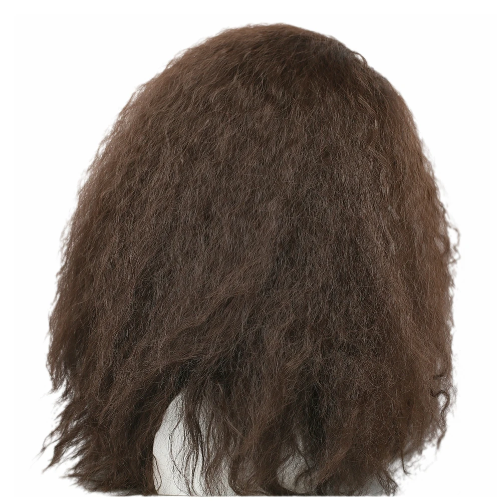  XCOSER Halloween Hagrid Costume Props Harry's Friend Cosplay Costume Brown Long Curly Wavy Hair Acc