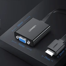 Ugreen HDMI к VGA разъем аудио адаптер мужчин и женщин HDMI-VGA конвертер плоский кабель видеокарты адаптеры для дисплея