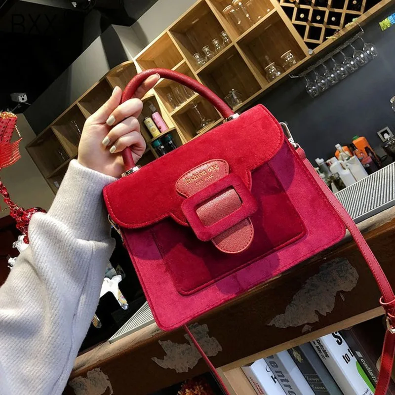 

[BXX] European Style Women Tote Bag 2019 Winter New Fashion Handbags High-quality Velvet Bag Portable Single Shoulder Bags HG567