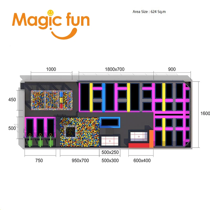 Личный большой роскошный батут MAGICFUN для улицы парк ниндзя|Детская площадка| |