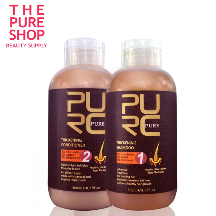 Hair loss products 2015 hot sale best hair growth products 300ml hair thickening shampoo and hair conditioner free shipping queen hair products 7a 3 100%